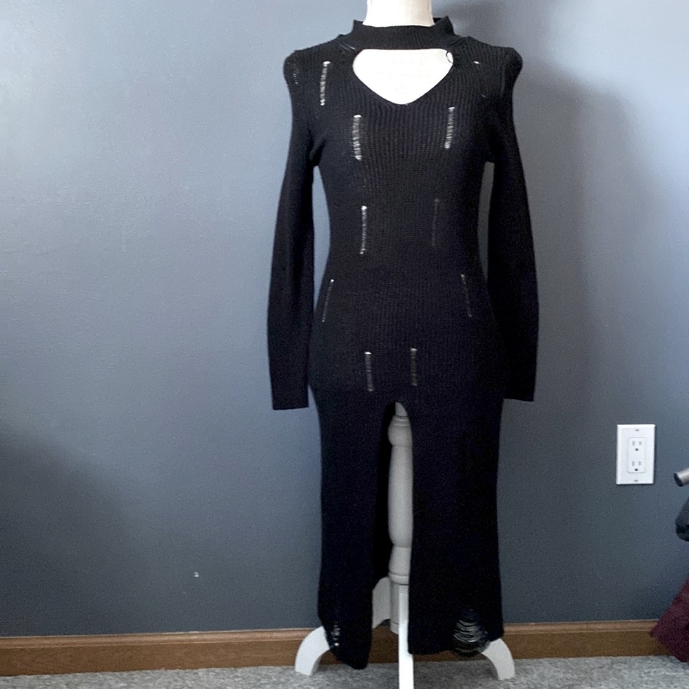 Mod/x black cut out sweater dress